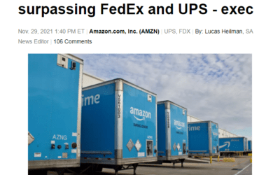 Amazon set to become largest U.S. delivery service by early 2022