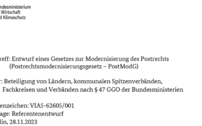Ausgewählte Schwerpunkte aus dem Referentenentwurf zur Postgesetznovelle 2023 & Verbändebeteiligung