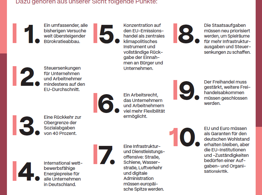 Wie wir wieder Weltspitze werden – 10 Punkte Programm
